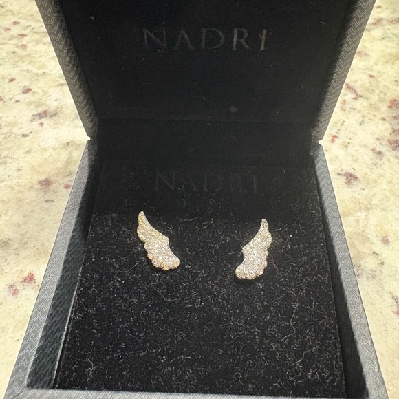 Nadri Angel Wing Earrings - Picture 3 of 5